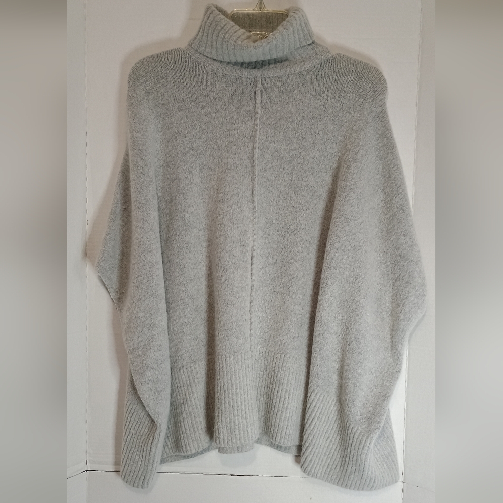 Atmosphere Light Gray Turtleneck Poncho Sweater Size 2/4